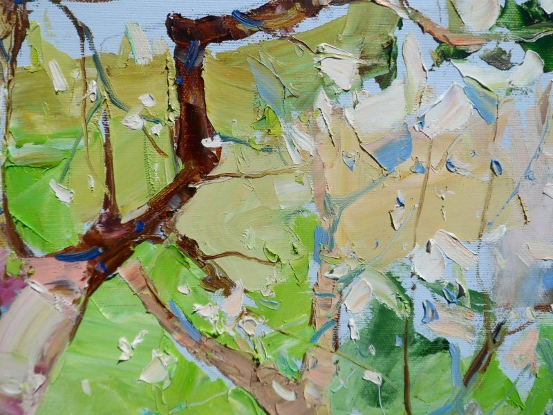 Additional view 3: Expressionism Landscape Painting Apple Orchard by painter Yehor Dulin oil canvas 