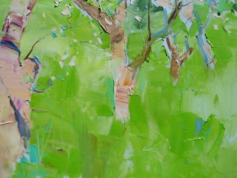 Additional view 6: Expressionism Landscape Painting Apple Orchard by painter Yehor Dulin oil canvas 