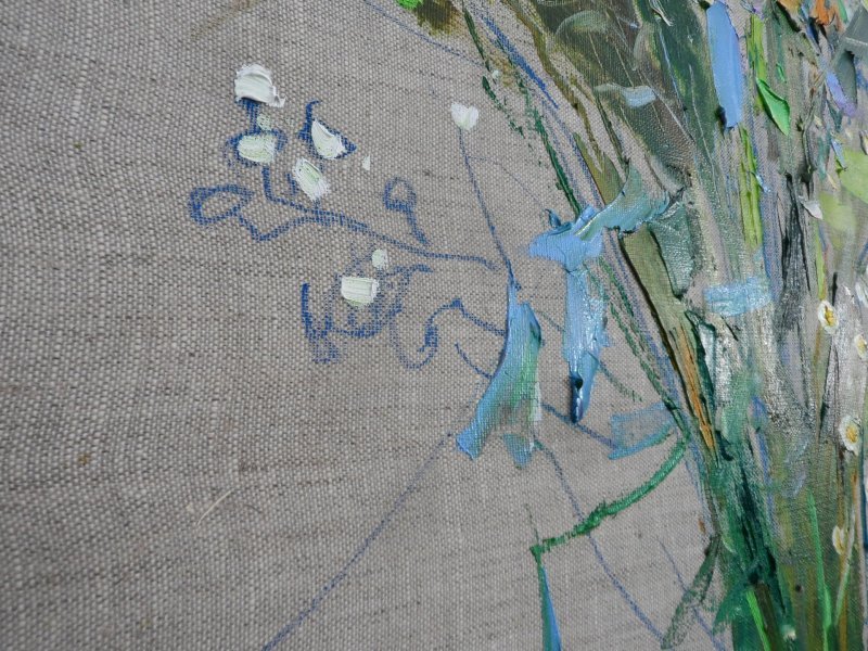 Additional view 2: Expressionism Flower Painting Wildflowers by painter Yehor Dulin oil canvas 