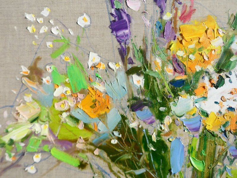 Additional view 5: Expressionism Flower Painting Wildflowers by painter Yehor Dulin oil canvas 