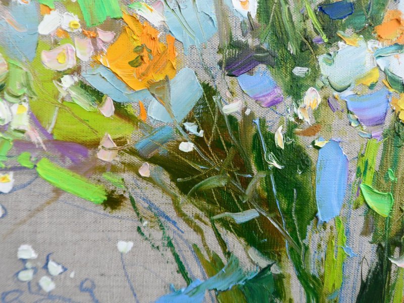 Additional view 7: Expressionism Flower Painting Wildflowers by painter Yehor Dulin oil canvas 