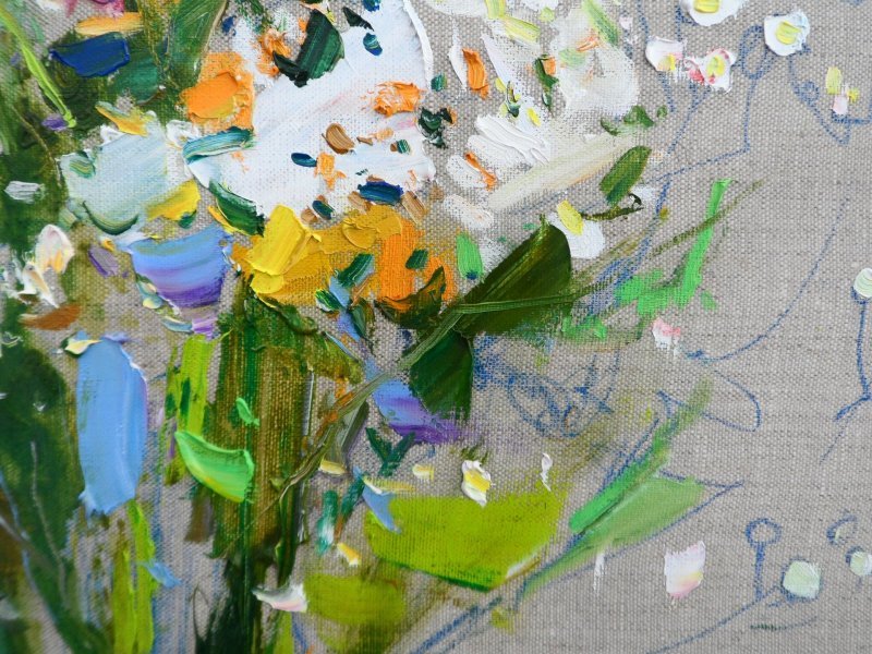 Additional view 8: Expressionism Flower Painting Wildflowers by painter Yehor Dulin oil canvas 