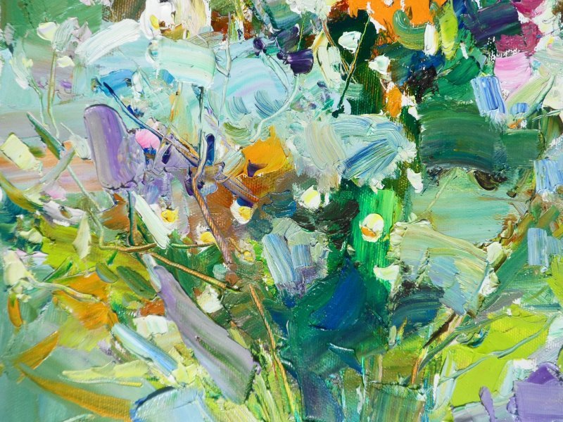 Additional view 3: Expressionism Flower Painting Wildflowers by painter Yehor Dulin oil canvas 