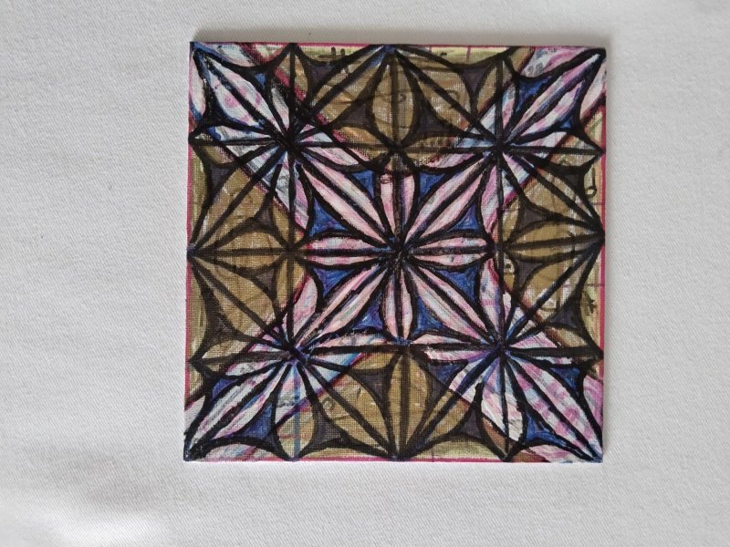 Dodatkowy obraz 1: Kubizm Miniatura Grafika "Element1357", ilustrator Mikhael MMS farba akrylowa płótno 