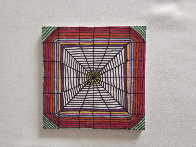 Dodatkowy obraz 4: Kubizm Miniatura Grafika "Element1357", ilustrator Mikhael MMS farba akrylowa płótno 