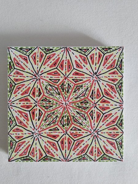 Dodatkowy obraz 6: Kubizm Miniatura Grafika "Element1357", ilustrator Mikhael MMS farba akrylowa płótno 