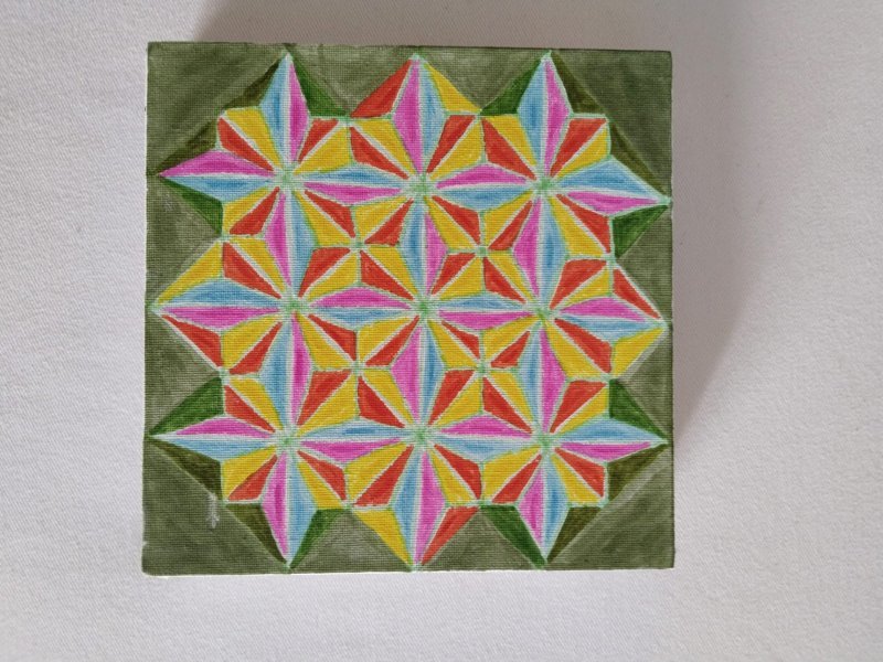 Dodatkowy obraz 8: Kubizm Miniatura Grafika "Element1357", ilustrator Mikhael MMS farba akrylowa płótno 