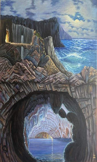 Painting "Secrets of the Mountains" by painter Tamara Shemiakina oil canvas at Jose Art Gallery