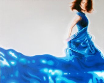 Painting "WOMAN IN BLUE" by painter Emanuela De Petrillo oil canvas at Jose Art Gallery