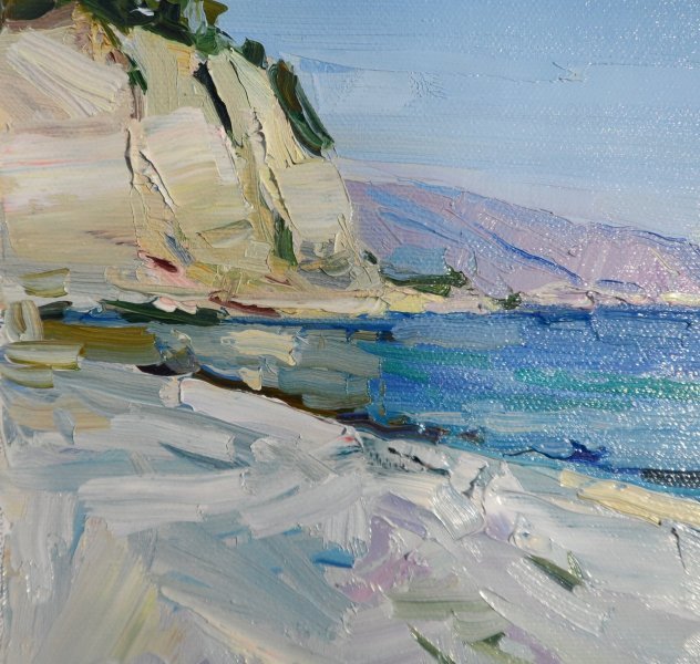 Additional view 2: Impressionism Marine Art Painting Sunny Beach by painter Yehor Dulin oil canvas 