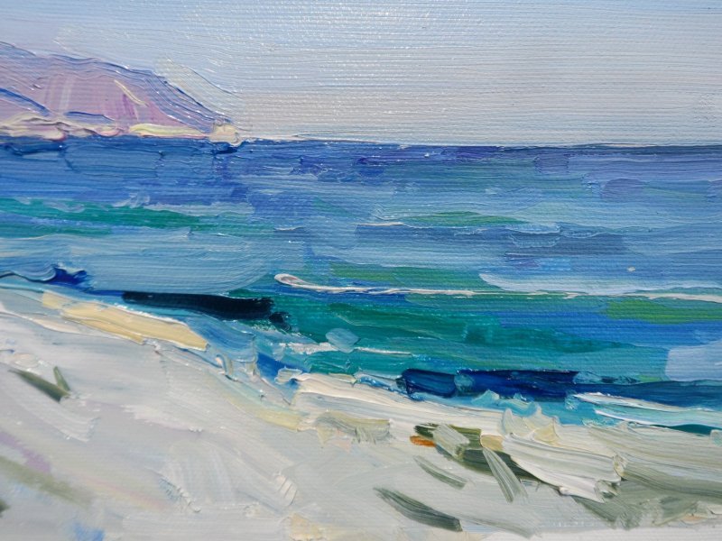 Additional view 4: Impressionism Marine Art Painting Sunny Beach by painter Yehor Dulin oil canvas 