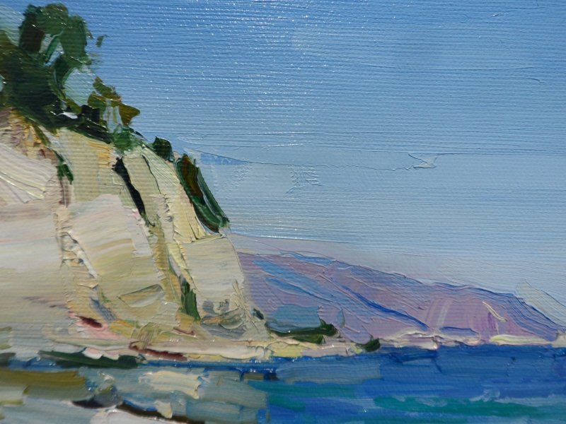 Additional view 5: Impressionism Marine Art Painting Sunny Beach by painter Yehor Dulin oil canvas 