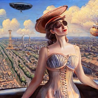 Sztuka cyfrowa "Paris Lady: Zmysłowe spojrzenie", artysta cyfrowy MeaHau w Jose Art Gallery