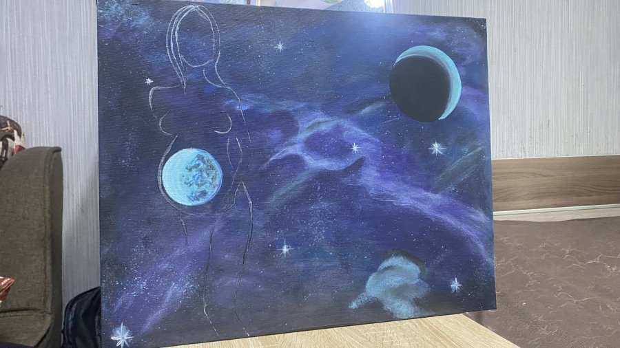 Dodatkowy obraz 1: Art Deco Historyczny Grafika "Pochodzenie życia", ilustrator Yuliya Arendar farba akrylowa płótno 