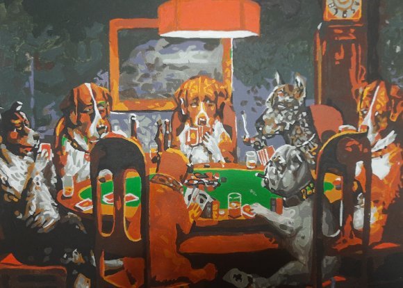 Dogs Playing Poker: Color and Symbols