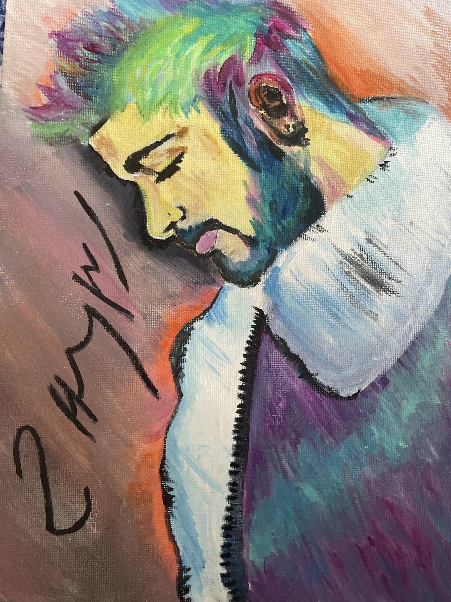 Colorful Graffito Portrait of Zayn Malik Painting by Alana woods, image size:1440x1920