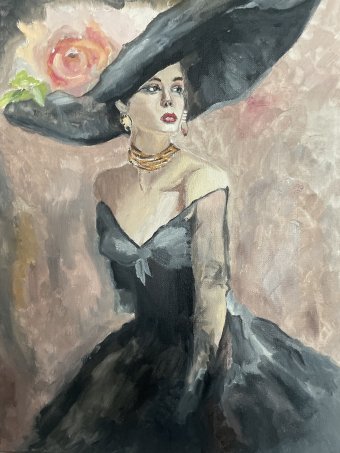 Painting "Chic Elegance" by painter Alana woods acrylic canvas at Jose Art Gallery