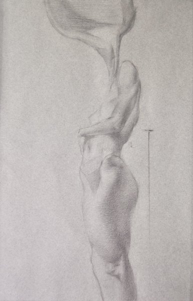 Additional view 1: Surrealism Nude Drawing Disconnection Loop by illustrator Mysterious Easel pencil paper 