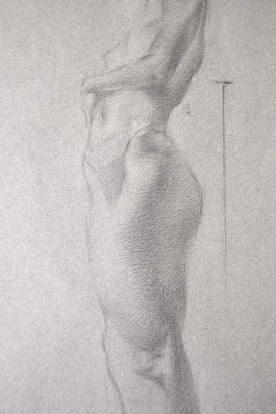 Additional view 2: Surrealism Nude Drawing Disconnection Loop by illustrator Mysterious Easel pencil paper 