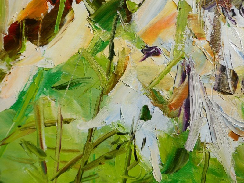 Additional view 3: Expressionism Flower Painting Lilies  flowers by painter Yehor Dulin oil canvas 