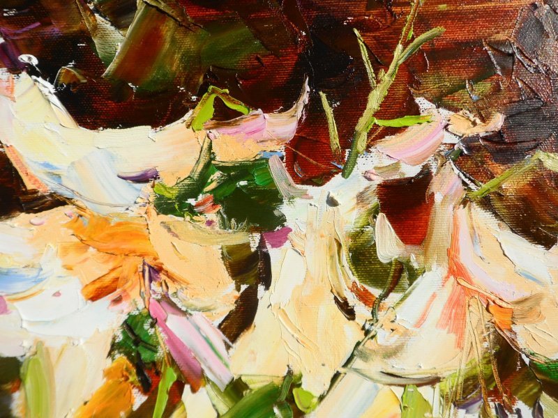 Additional view 4: Expressionism Flower Painting Lilies  flowers by painter Yehor Dulin oil canvas 