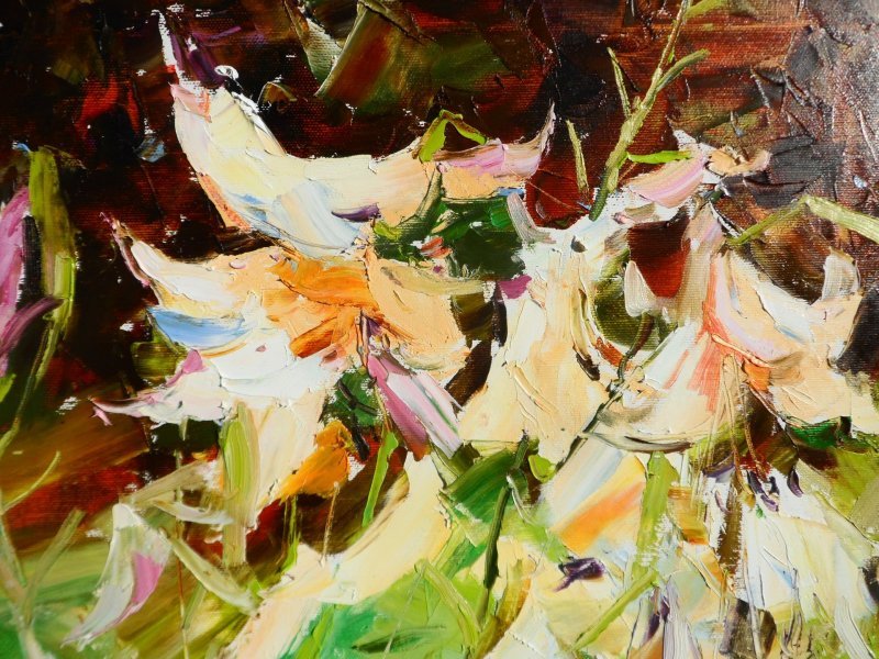 Additional view 6: Expressionism Flower Painting Lilies  flowers by painter Yehor Dulin oil canvas 