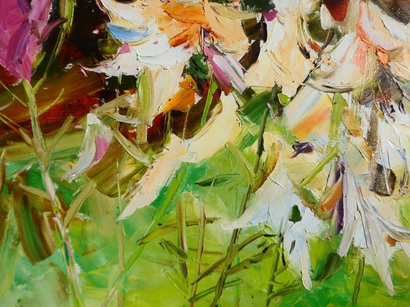 Additional view 7: Expressionism Flower Painting Lilies  flowers by painter Yehor Dulin oil canvas 