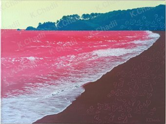 Painting "Pink Sea" by painter Kateryna Chadii acrylic canvas at Jose Art Gallery