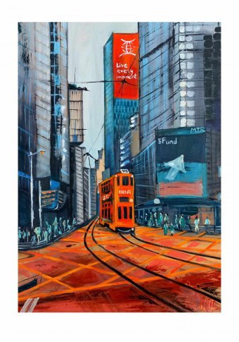 Peinture "Tokyo : l'énergie et le bruit d'une grande ville", peintre Armin Grigoryan huile toile à la Jose Art Gallery
