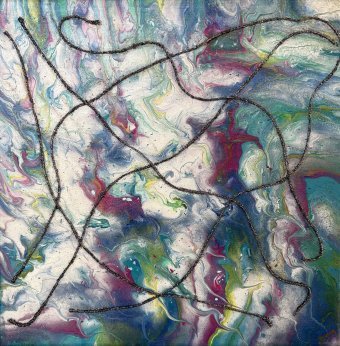Painting "Fibre" by painter Lana Abrieu acrylic canvas at Jose Art Gallery