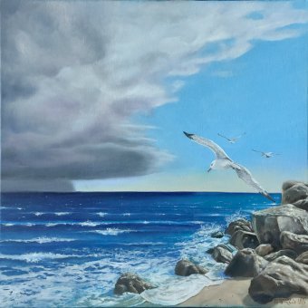 Painting "Storm" by painter Emanuela De Petrillo oil canvas at Jose Art Gallery