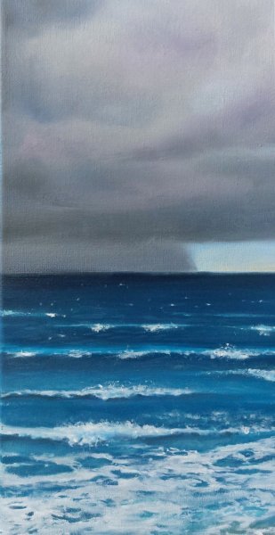 Additional view 2: Figurative Marine Art Painting Storm by painter Emanuela De Petrillo oil canvas 