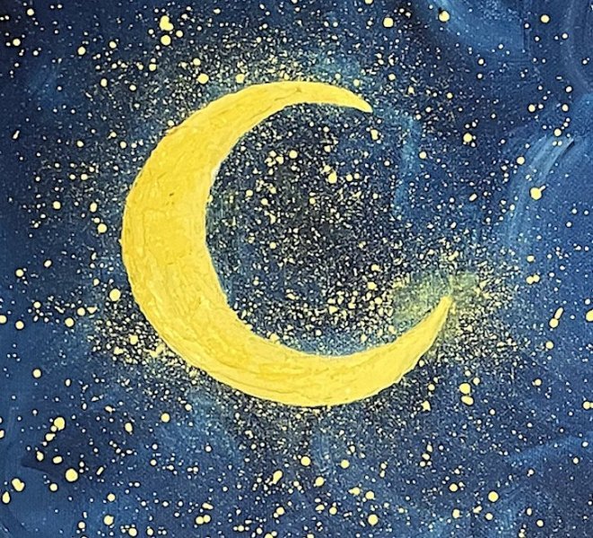 Дополнительное изображение 4: Импрессионизм Пейзаж Живопись "Мир ночи: Луна и Мечты" живописец Людмила Рябкова масло холст 