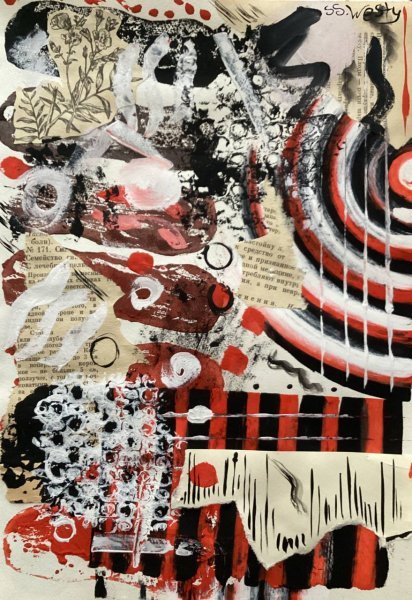 Abstractionnisme Familial Graphique "Bruit de mémoire" illustrateur ss.westy encre papier 