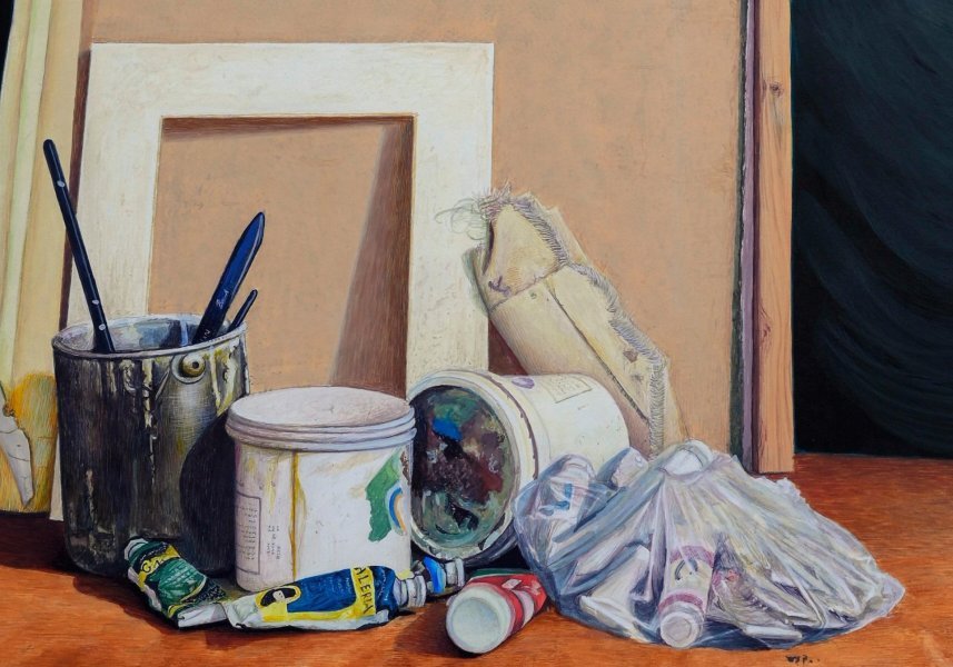 Additional view 2: Realism Still-Life Painting Ethereal Reverie by painter Muhammad Muzammil khan gouache paper 