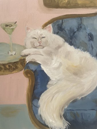 Pittura "FurryCompanion", pittore Alana woods acrilico tela alla Jose Art Gallery