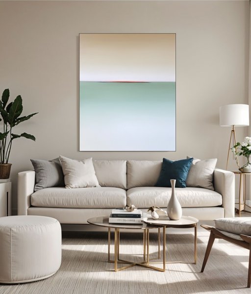 Minimalisme Intérieur Peinture "Horizon des émotions #118" peintre Larissa Uvarova huile toile 