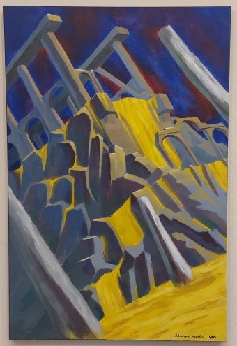 Painting "Palace of Blood" by painter Arigos acrylic canvas at Jose Art Gallery
