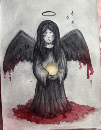 Живопис "Останнє тепло янгола", живописець Ді акварель папір в Jose Art Gallery