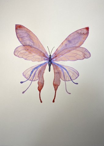 Peinture "Aile de printemps", peintre Helha K. aquarelle papier à la Jose Art Gallery