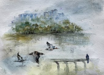 Живопись "Набережная", живописец Вера Минина акварель бумага в Jose Art Gallery