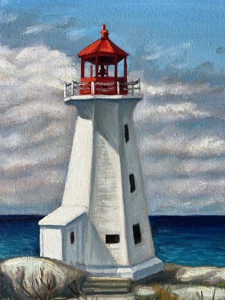 Additional view 6: Realism Marine Art Painting Seascape Lighthouse Coastal Serenity by painter Stepan Ribkevich oil canvas 