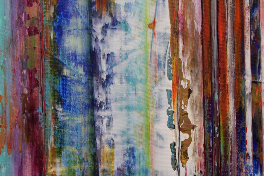 Additional view 2: Abstract Interior Painting Verticool XIII by painter Vinet-Larente acrylic canvas 