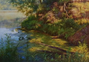 Painting "Silence of the shores. Inspiration of nature" by painter Olim Muhammadali oil canvas at Jose Art Gallery