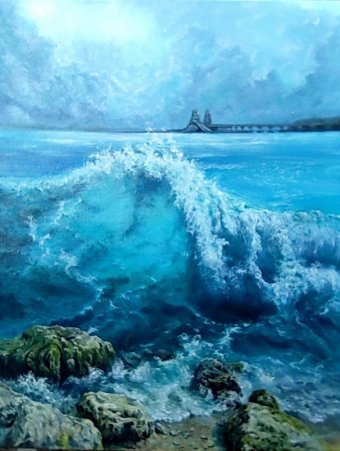 Painting "Crimean wave" by painter innessikmax oil canvas at Jose Art Gallery