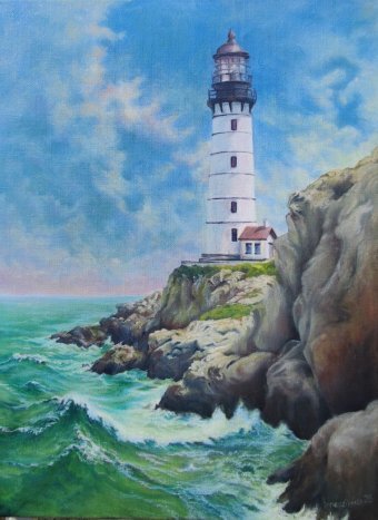 Painting "Lighthouse" by painter innessikmax oil canvas at Jose Art Gallery
