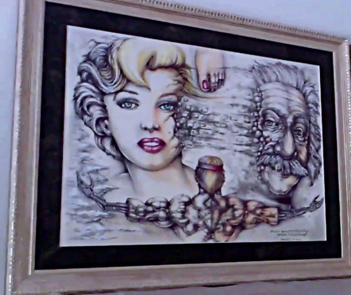 Additional view 5: Surrealism History Drawing DARK MATTER / TERMINATOR by illustrator ANGEL PIANGELO mixed method paper 