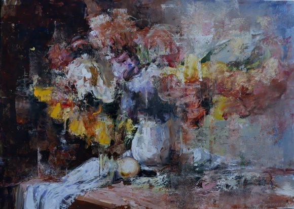 Vibrant Irises in Modern Abstraction