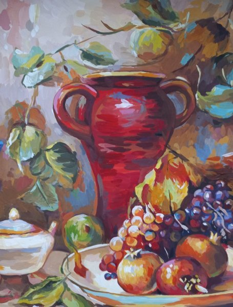 Additional view 1: Impressionism Still-Life Painting Still life by painter Katerina Romanyuk gouache paper 