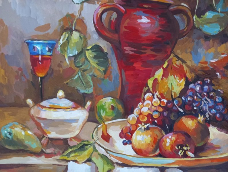 Additional view 4: Impressionism Still-Life Painting Still life by painter Katerina Romanyuk gouache paper 